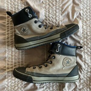 740 Boys Youth CONVERSE Chuck Taylor High-Gray Blue Tops, Size 4.5